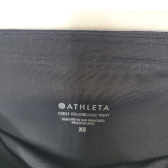 Athleta Women's XS Leggings Crest Colorblock Tight Black Gray White - Picture 5 of 8